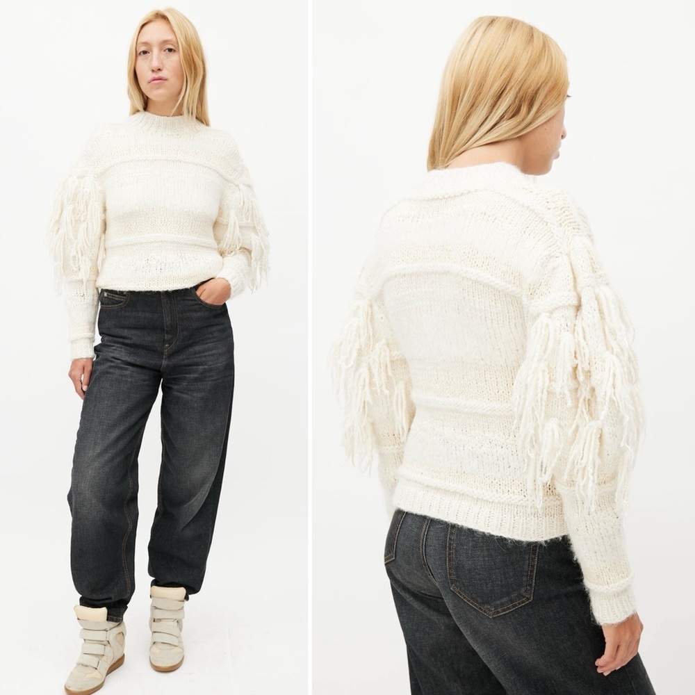 Ulla Johnson Delma Fringe Pullover Sweater Cream Ivory Tassel Knit Size P / XS - Picture 11 of 16